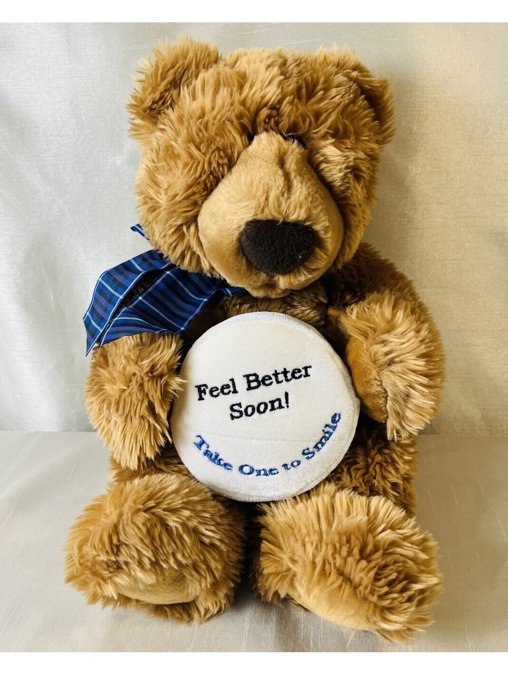 Gund Plush Teddy Bear "Feel Better Soon" 16" Stuffed Animal Clean Hidden Pocket